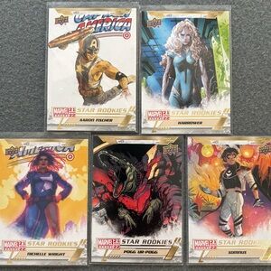 Official Marvel Annual Upper Deck 2021-2022 Star Rookies (SR1-SR5) Complete Set